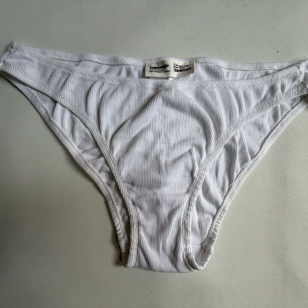 White Ribbed Bikini Underwear Entireworld XL
