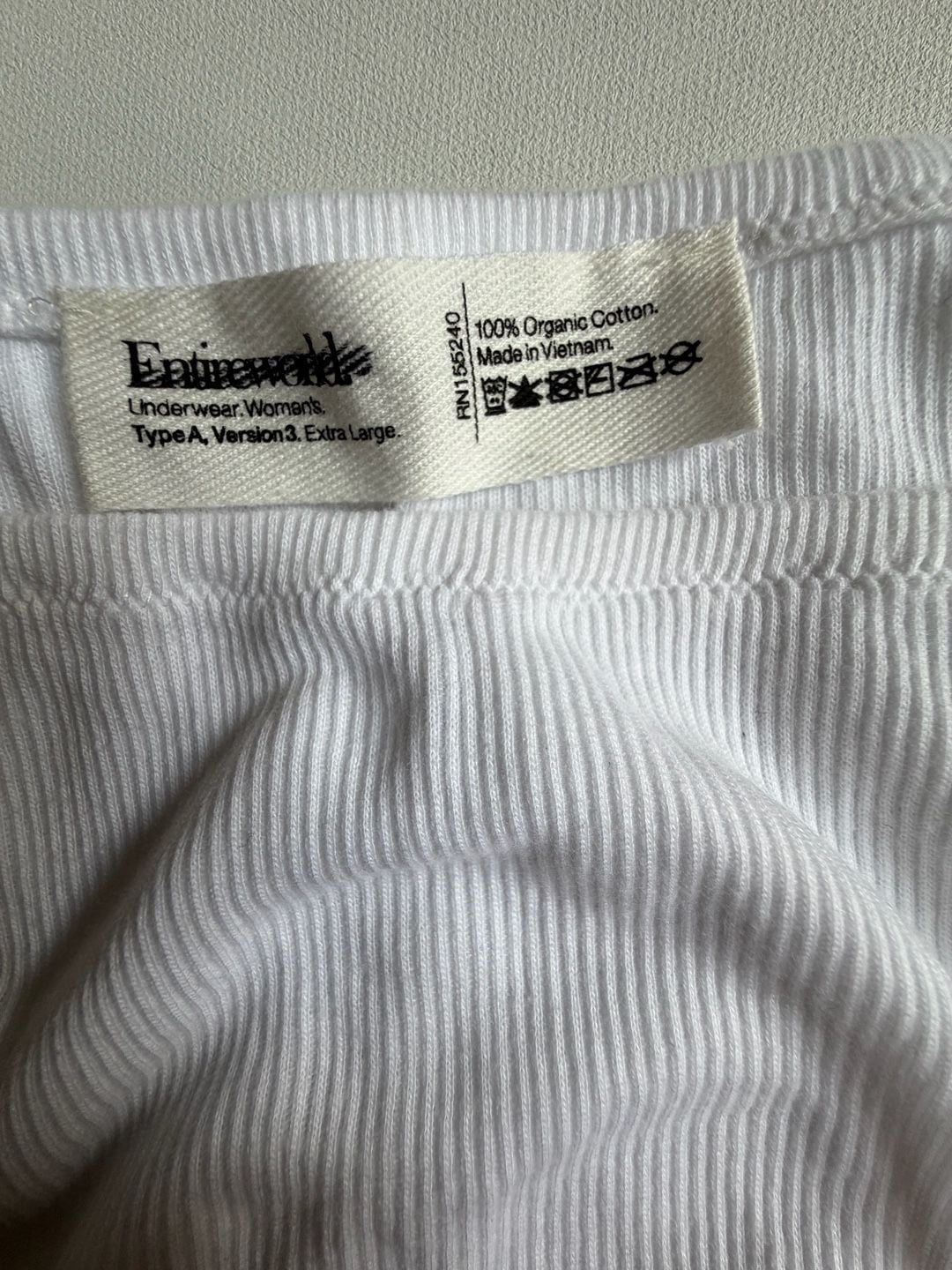 White Ribbed Bikini Underwear Entireworld XL 2