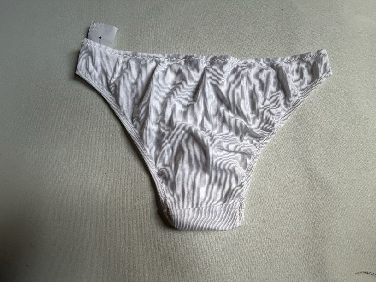 White Ribbed Bikini Underwear Entireworld XL 3