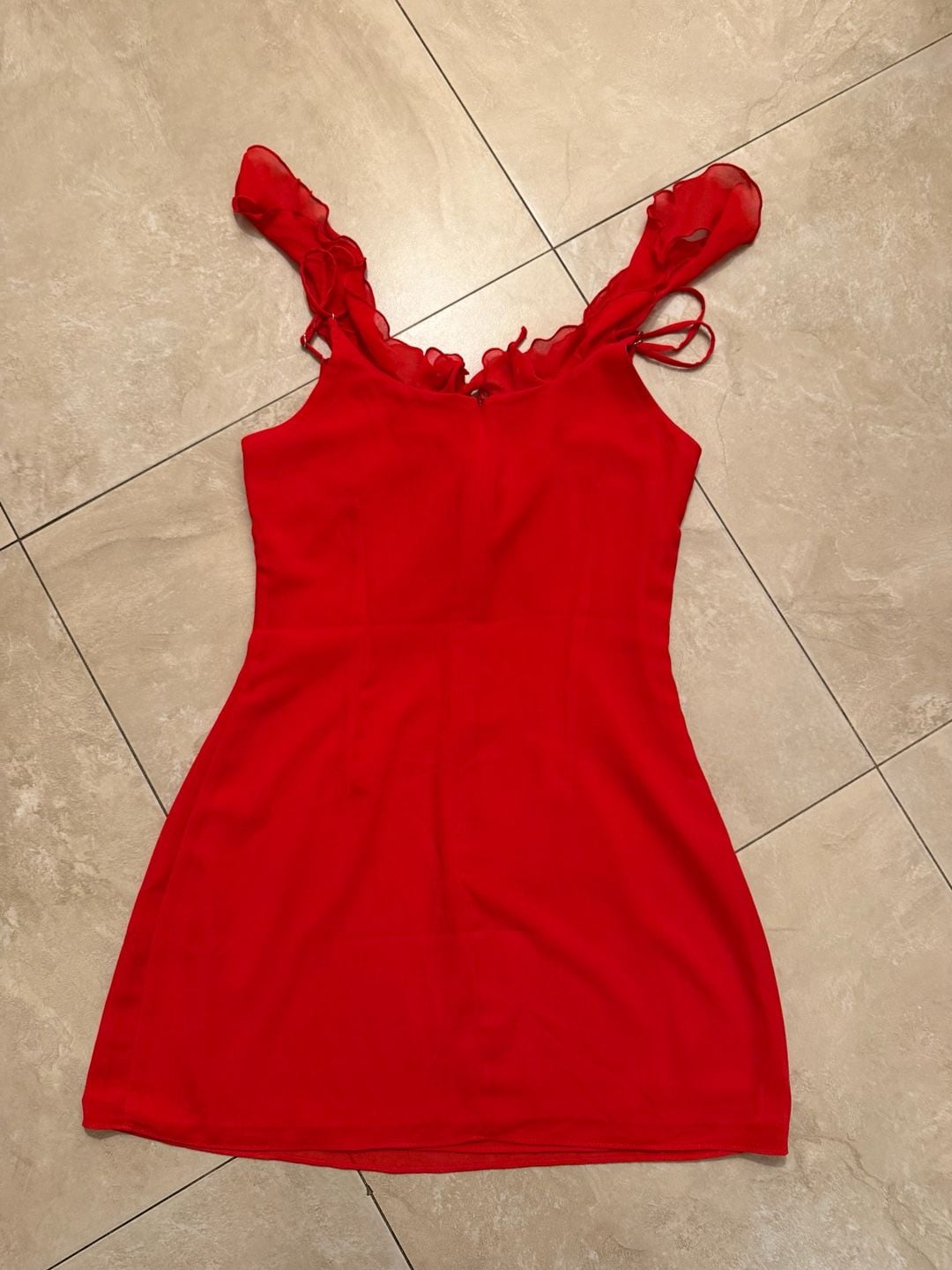 White Fox Boutique Red Ruffle Mini Dress 3