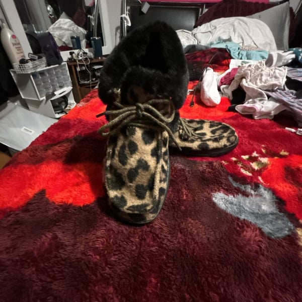 Hey Dude Britt Leopard Faux Fur Lined Slip-On Boots