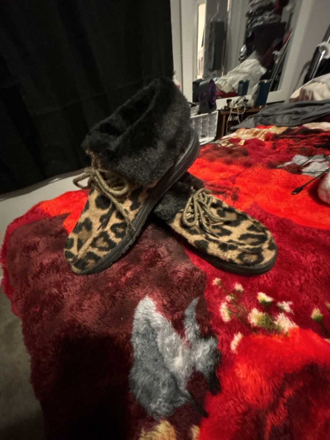 Hey Dude Britt Leopard Faux Fur Lined Slip-On Boots 2