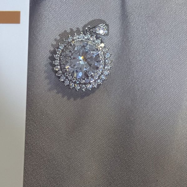 6.0 Carat Round Cut Moissanite Halo Pendant Necklace with GRA Certificate