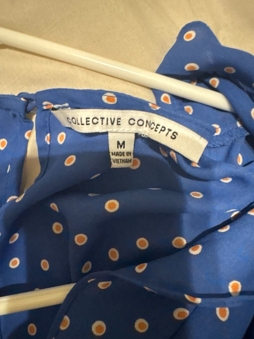 Collective Concepts Blue and White Polka Dot Flutter Sleeve Jumpsuit 4