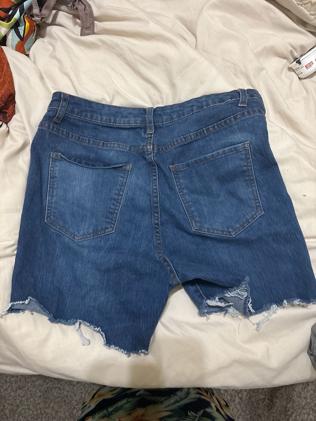 Fashion Nova Distressed Raw Hem High-Rise Denim Bermuda Shorts Size 11 3