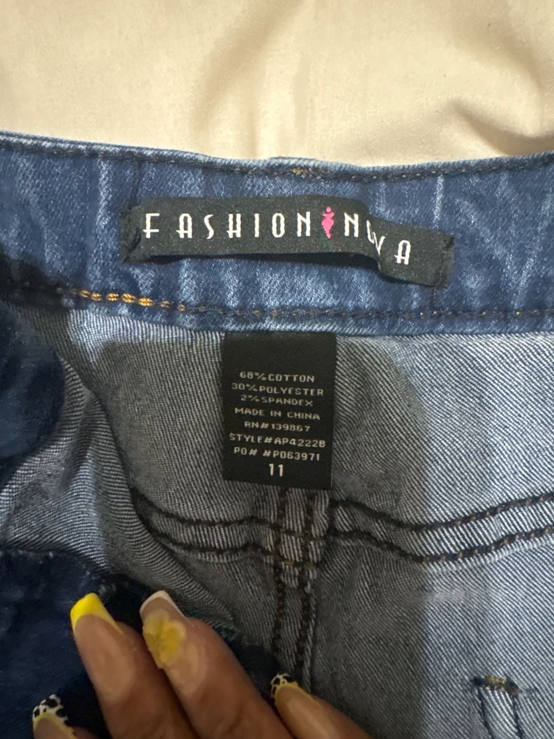 Fashion Nova Distressed Raw Hem High-Rise Denim Bermuda Shorts Size 11 4
