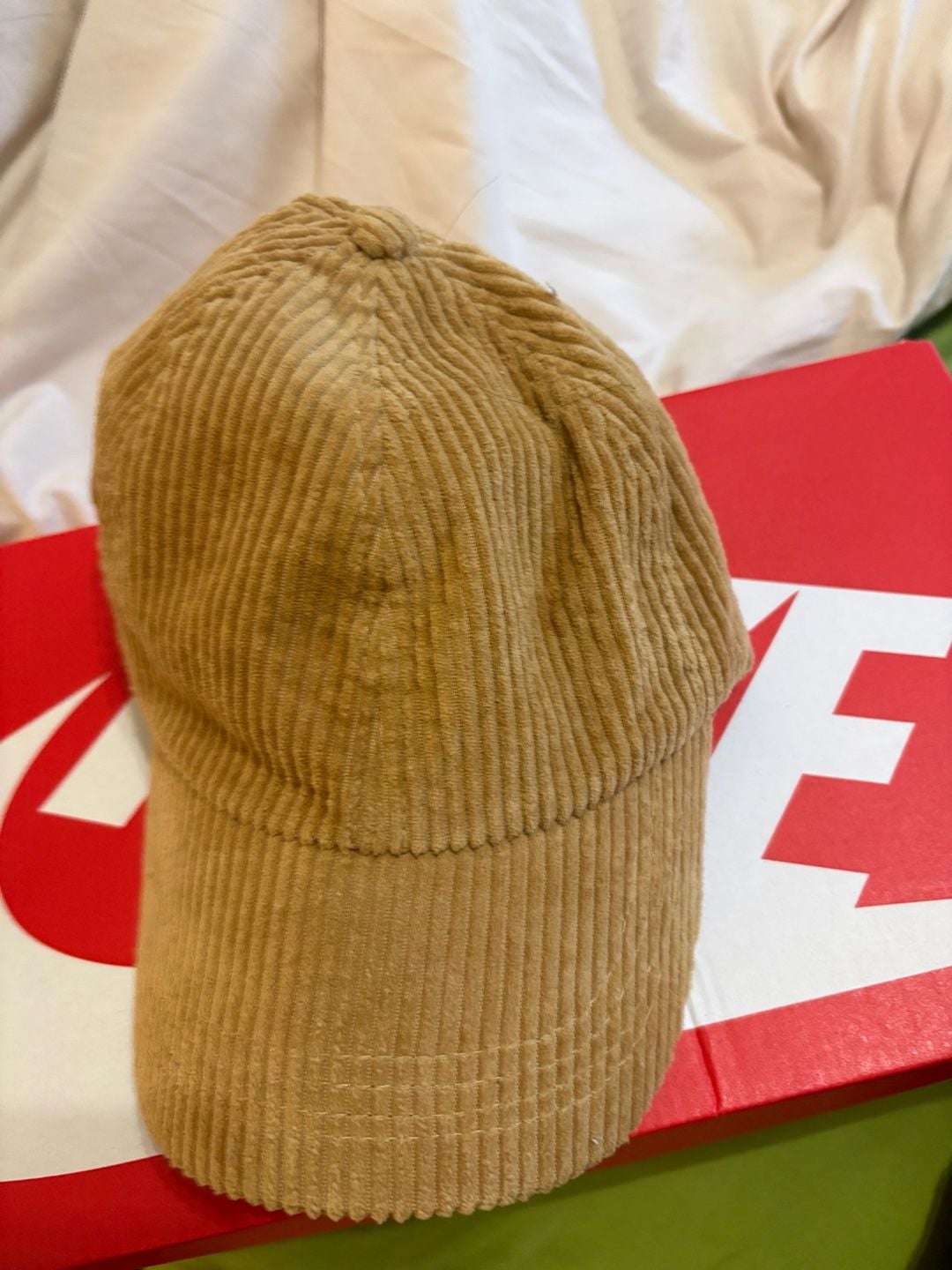 Unbranded Solid Tan Corduroy Baseball Dad Hat 1