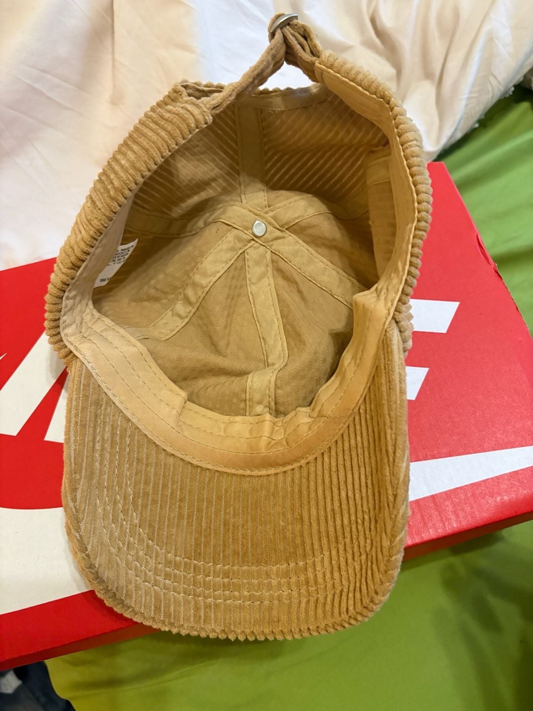 Unbranded Solid Tan Corduroy Baseball Dad Hat 2