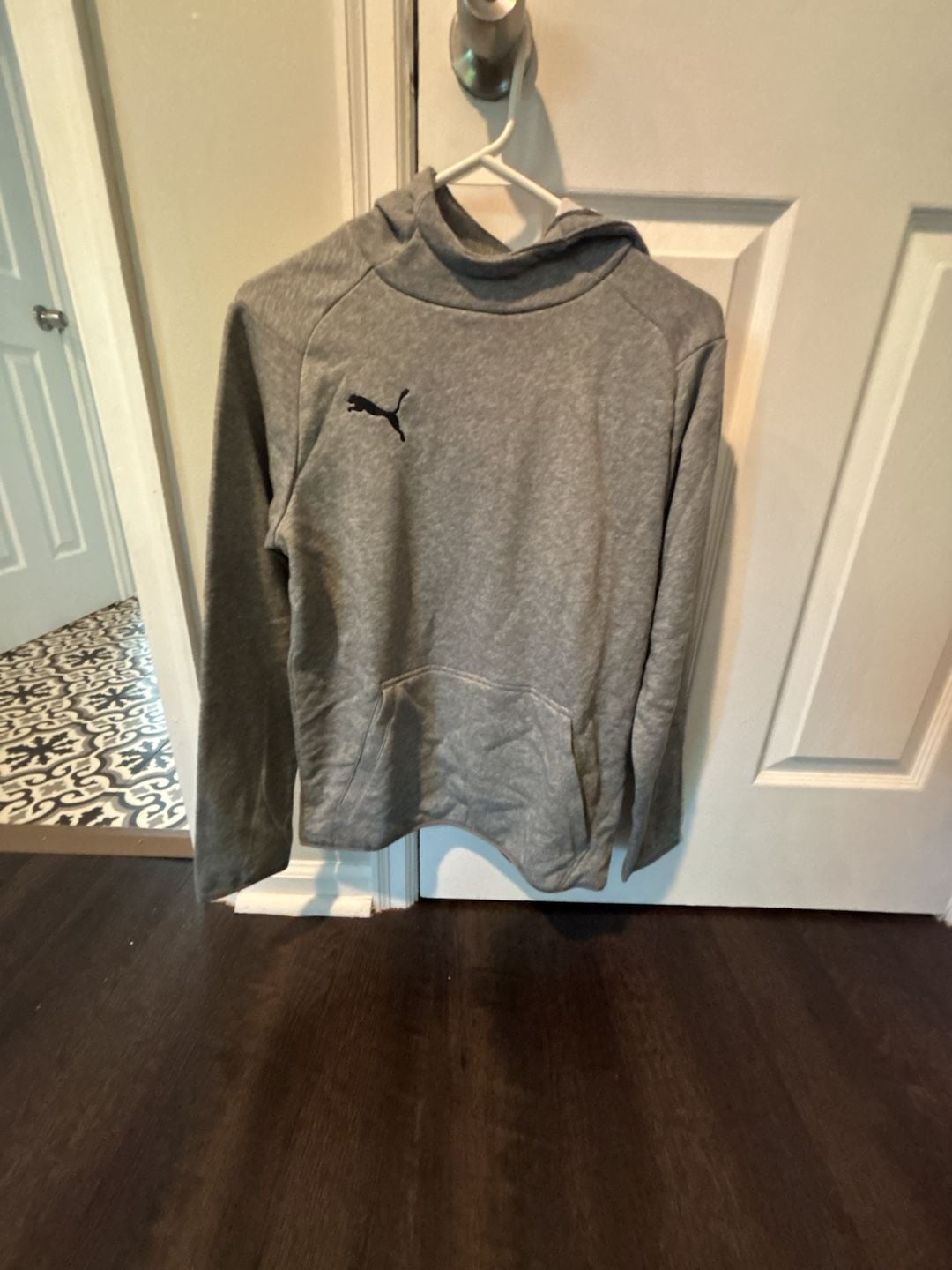 PUMA Liga Casuals Youth XL Boys Grey Pullover Hoodie 9