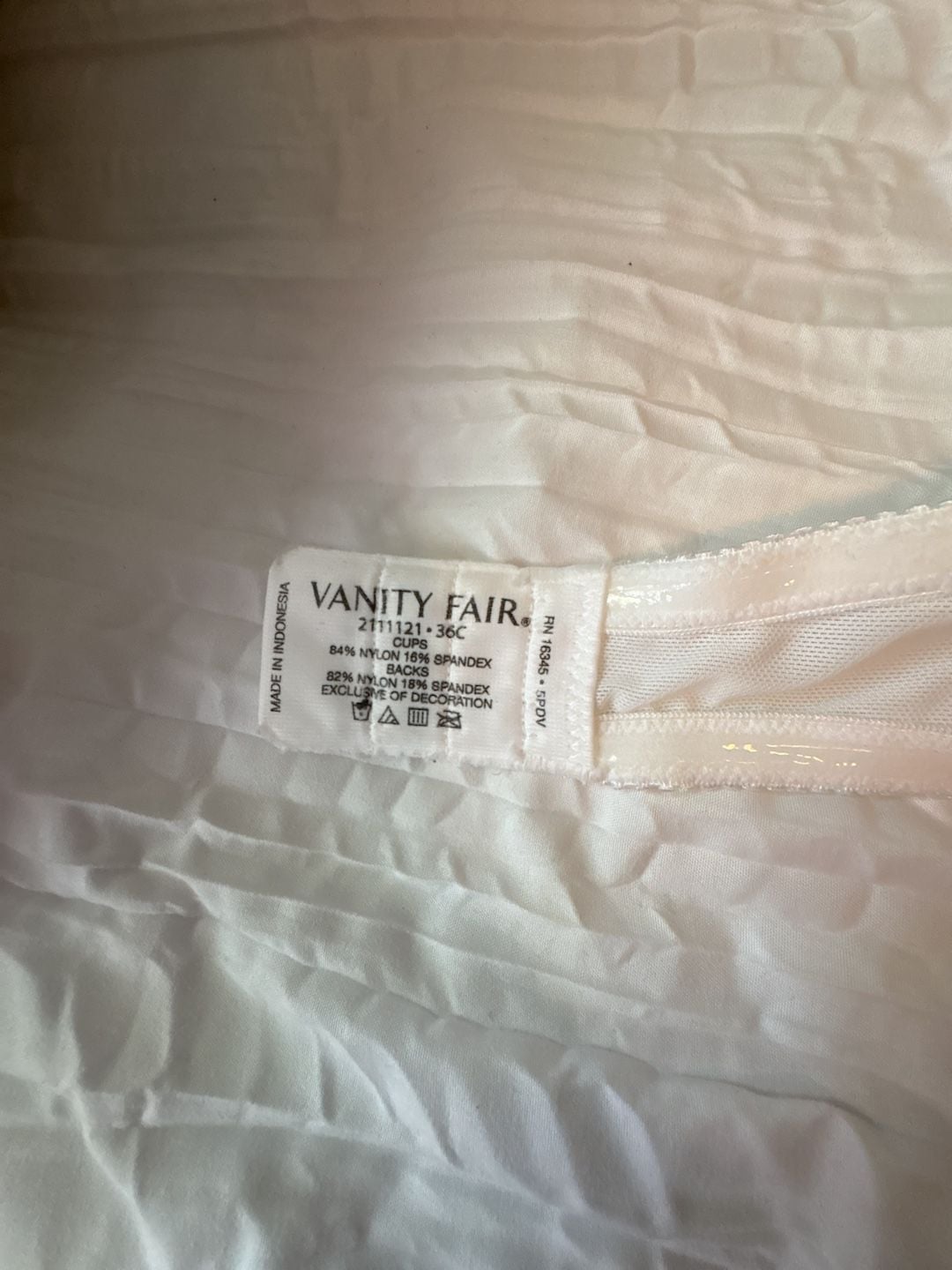 Vanity Fair Women's Strapless Underwire Bra 36C White 3