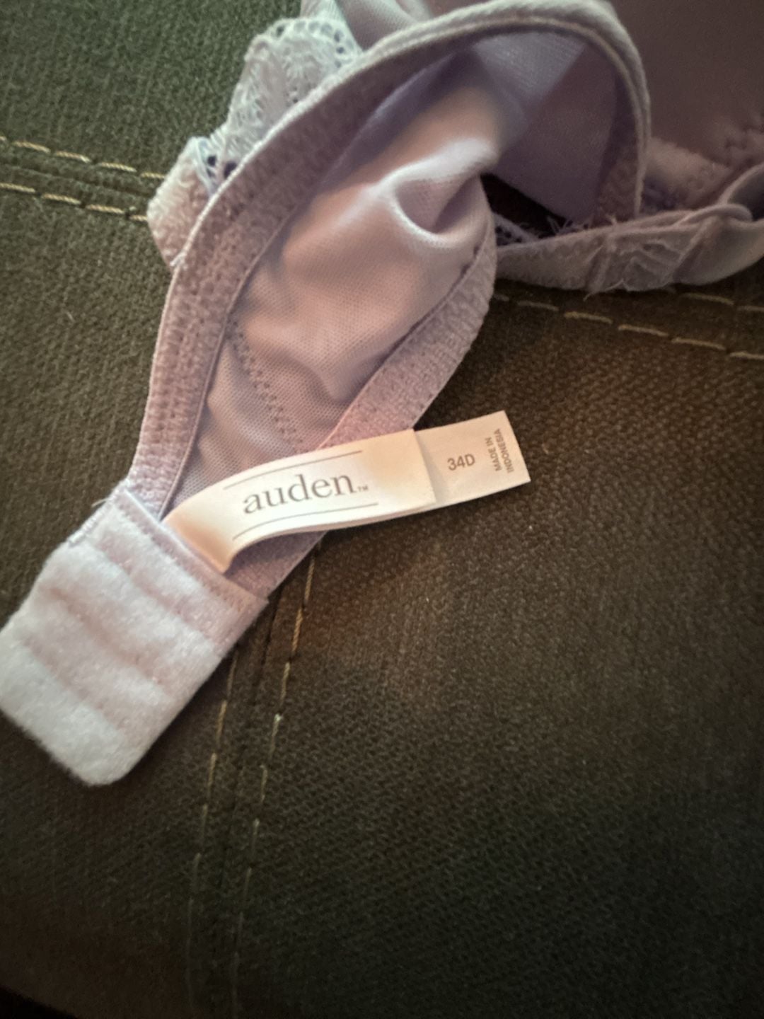 Auden Lavender Lace Trim Lined Demi Bra 34D 2