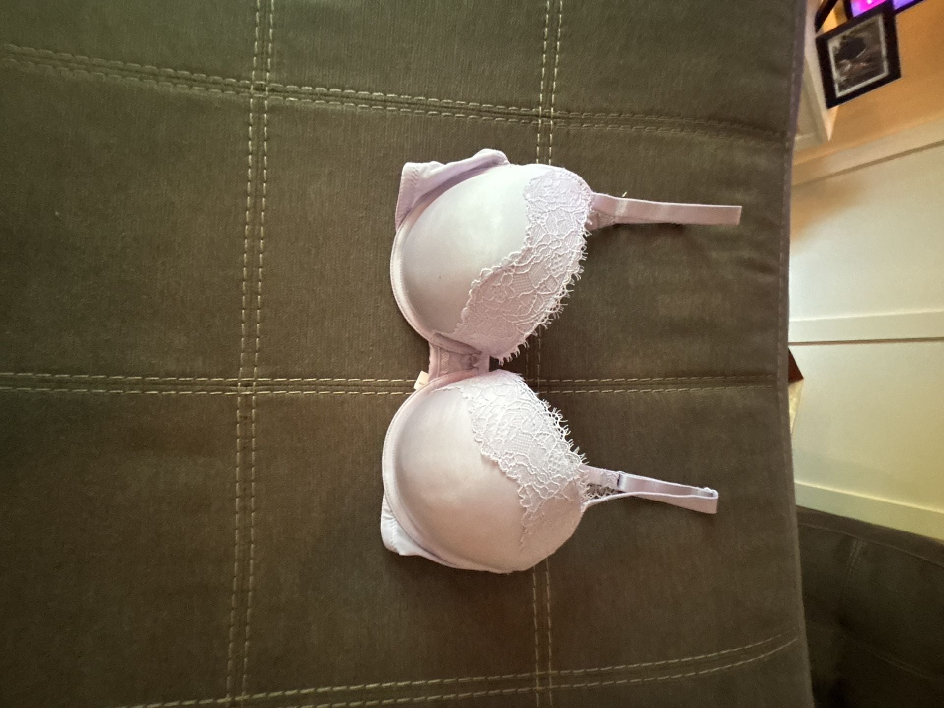 Auden Lavender Lace Trim Lined Demi Bra 34D 4