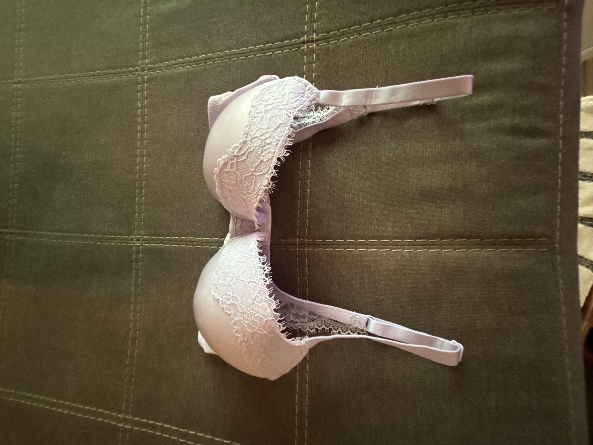 Auden Lavender Lace Trim Lined Demi Bra 34D 5