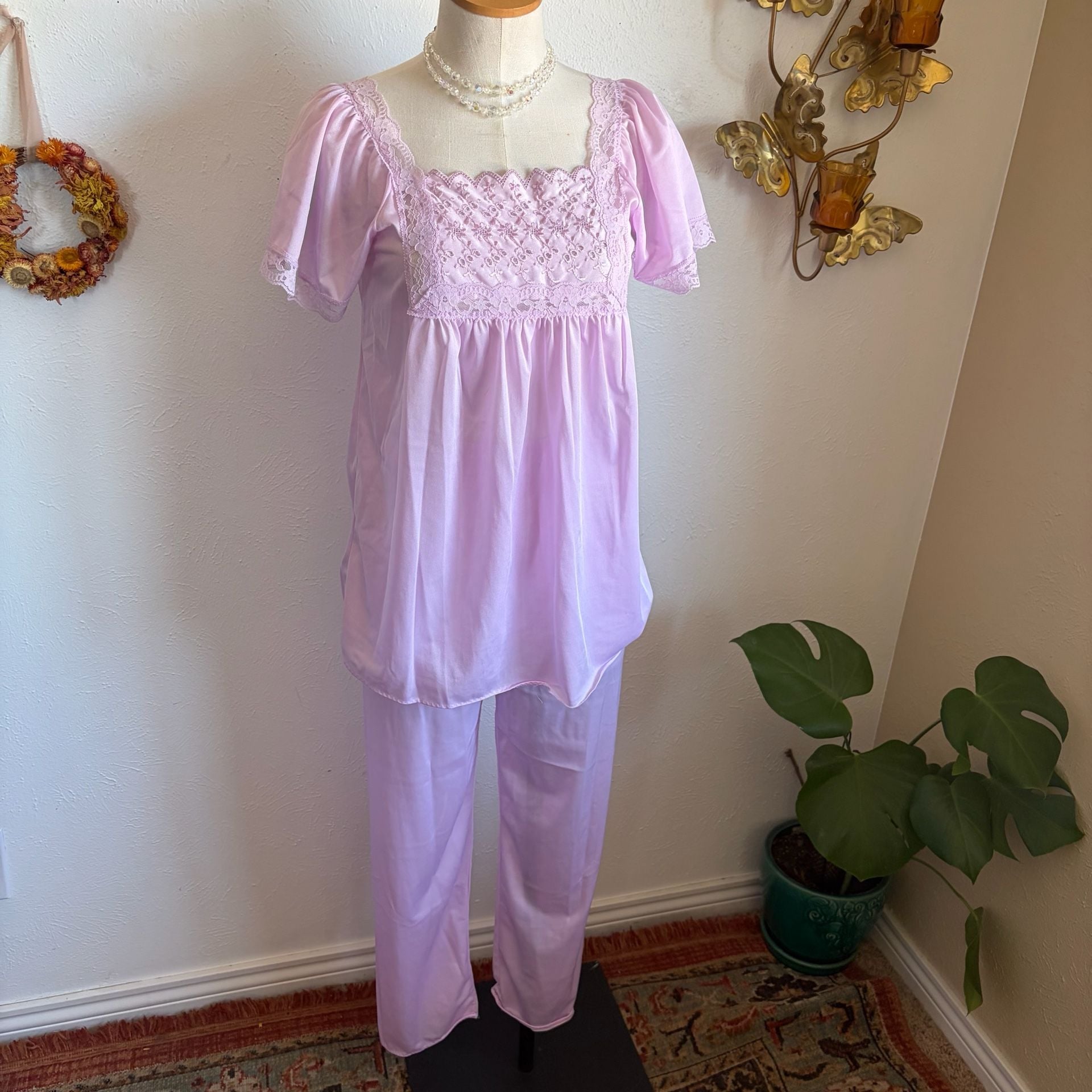 Vintage Rikki New York Lavender Two-Piece PJ Set XS 1