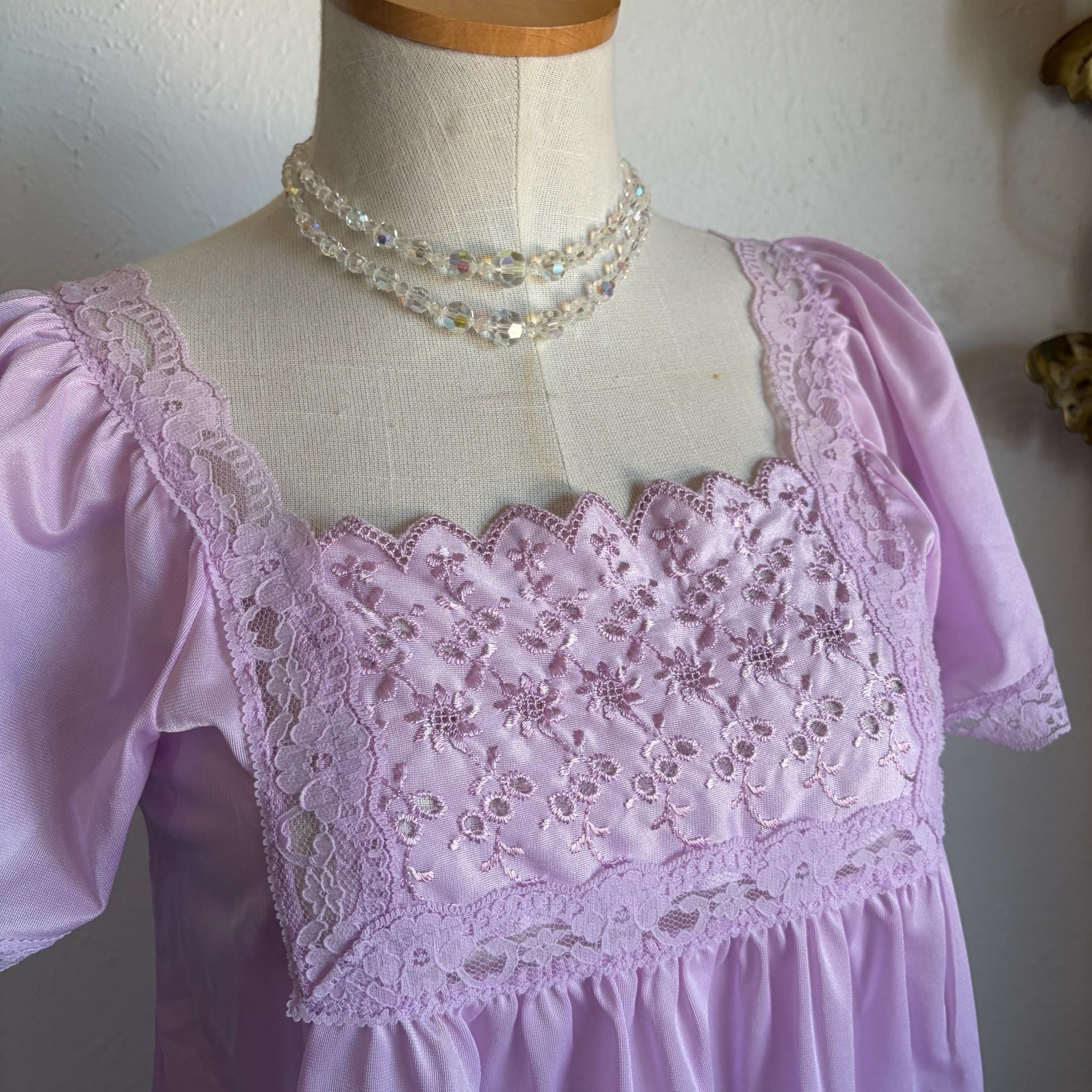 Vintage Rikki New York Lavender Two-Piece PJ Set XS 3