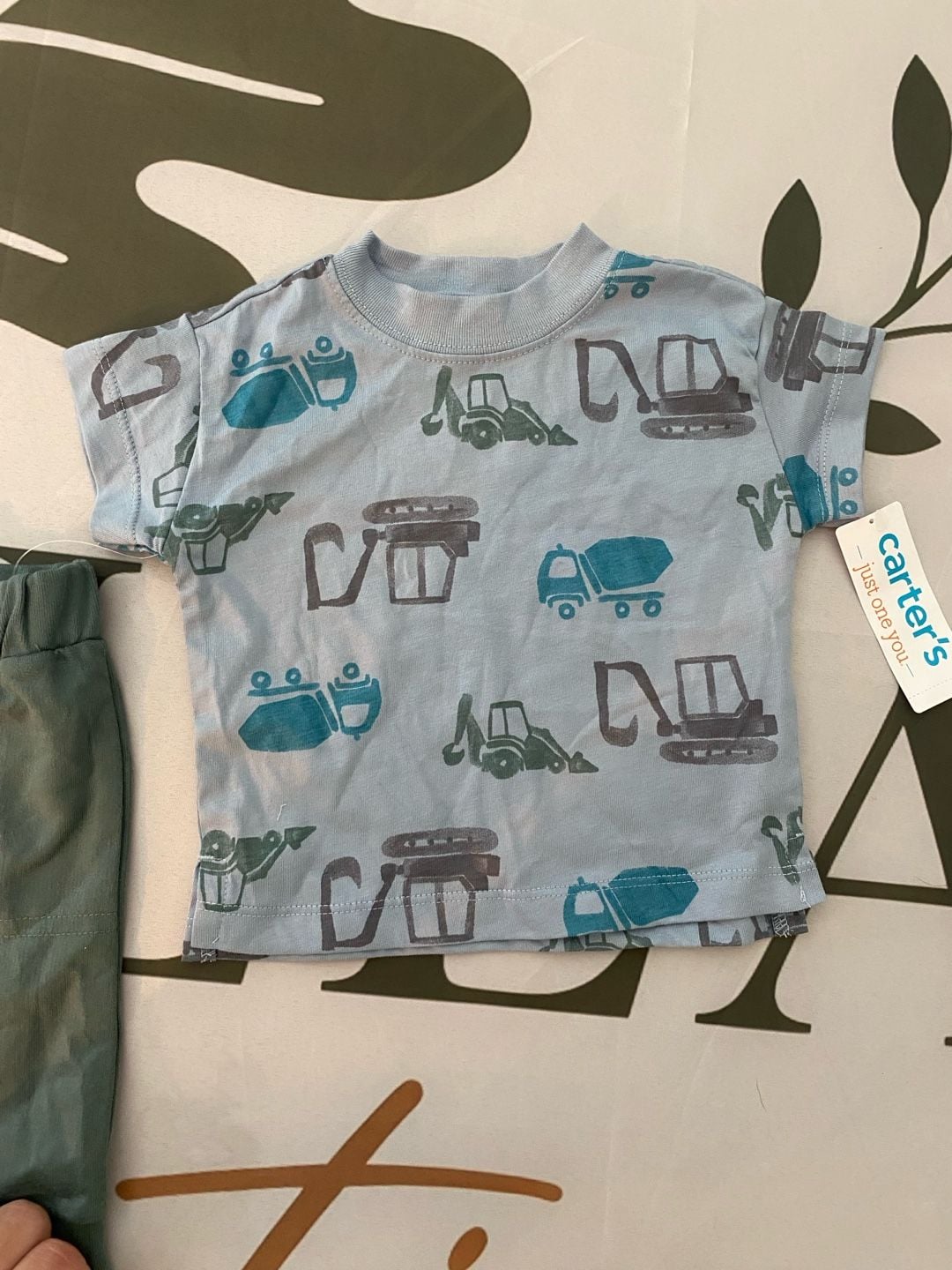 Carter's 3m Baby Boy Construction Truck Print T-Shirt and Jogger Pants 2-Piece Set 3