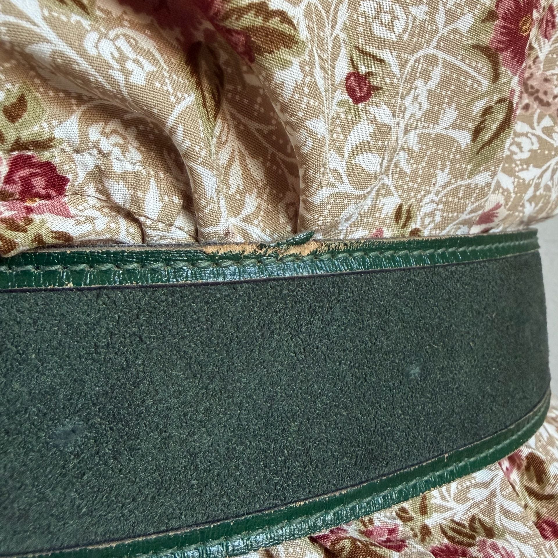 Vintage Anne Klein for Bonwit Teller Forest Green Suede Wide Waist Belt 4