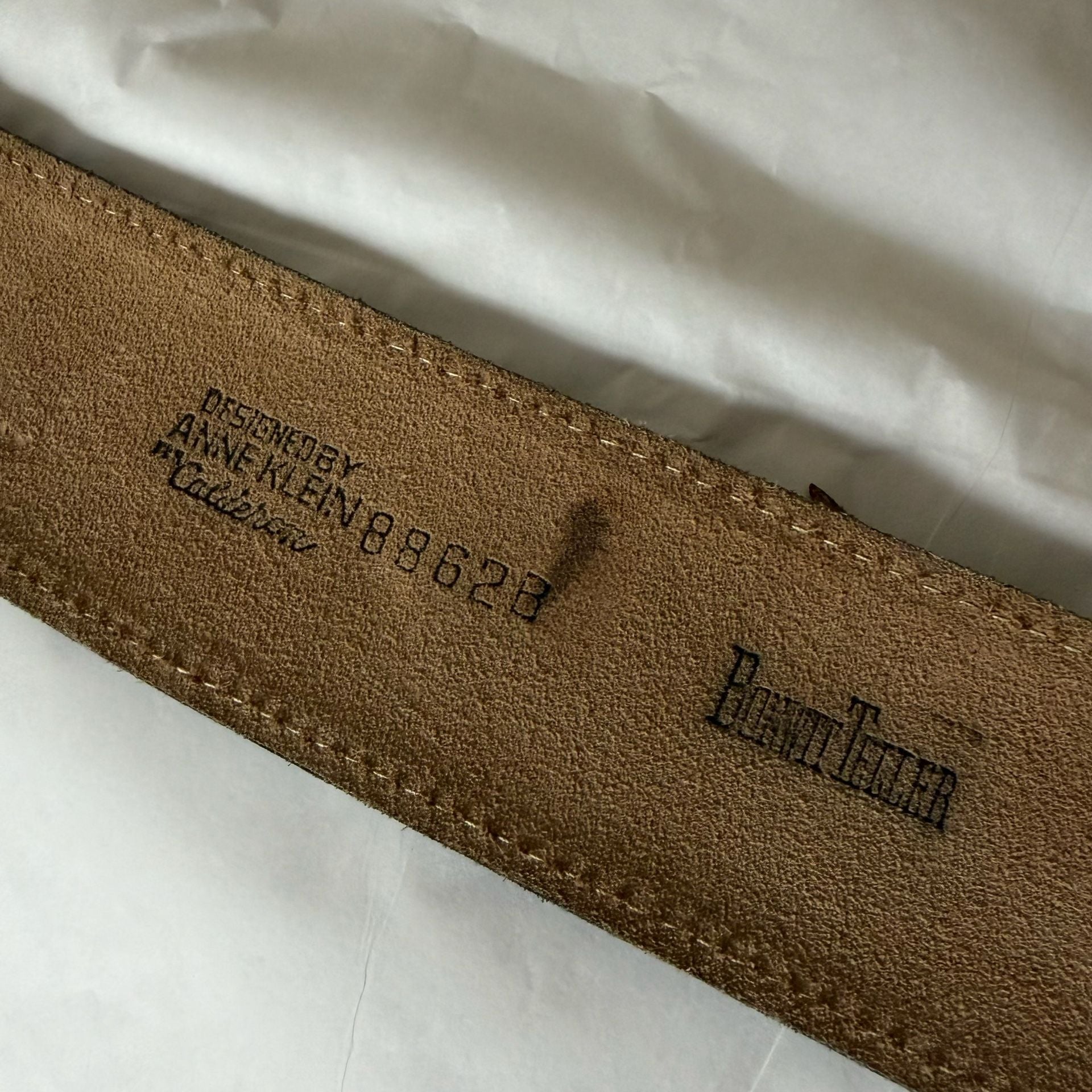 Vintage Anne Klein for Bonwit Teller Forest Green Suede Wide Waist Belt 6