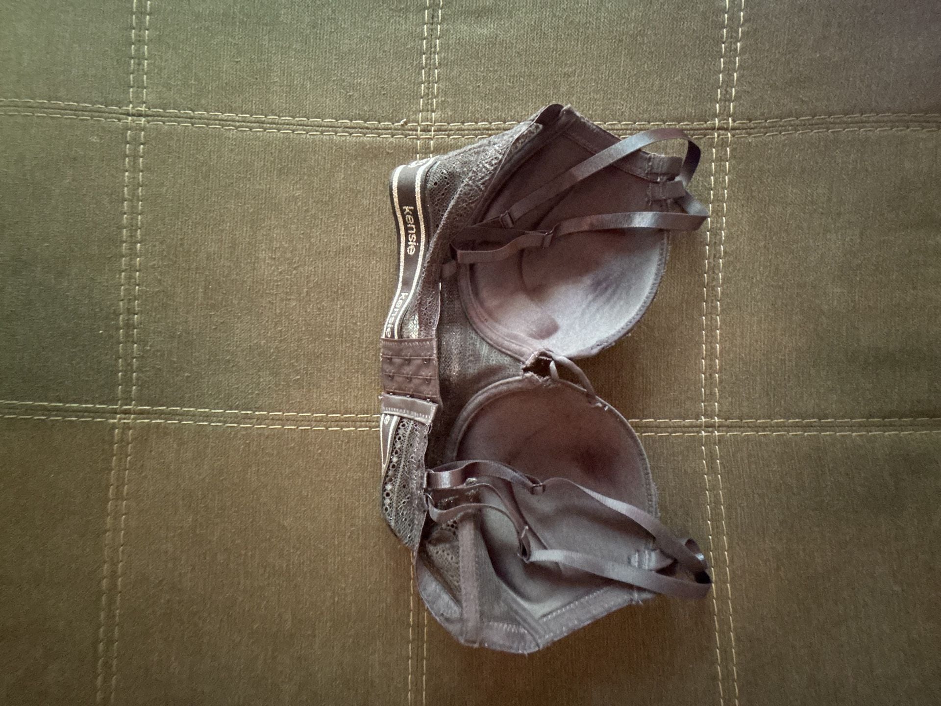 Kensie Lingerie Lace Push-Up Bra in Black, Size 34DD 5