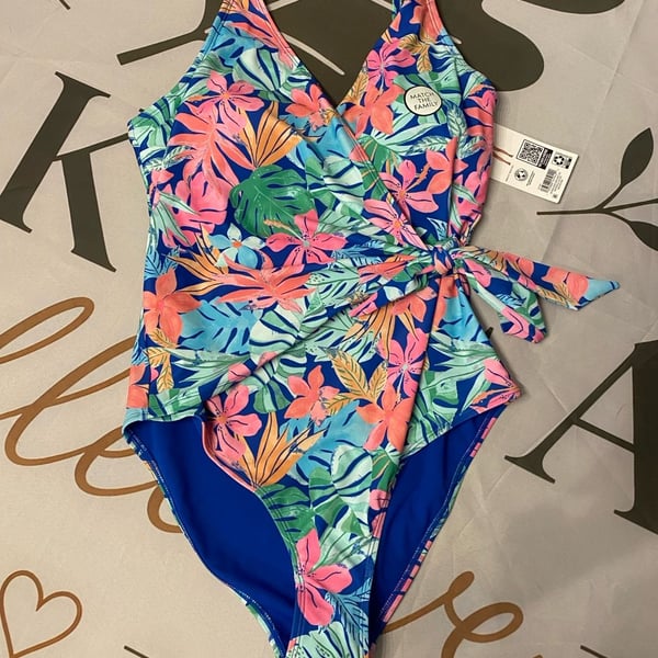 Member's Mark Women's Wrap-Style Tropical Floral One-Piece Swimsuit