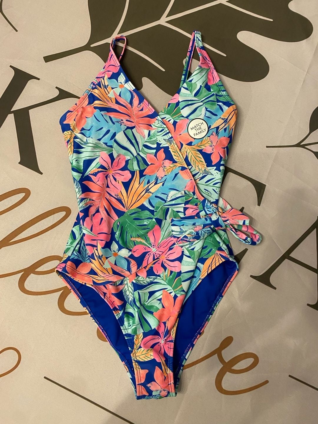 Member's Mark Women's Tropical Floral Print Wrap-Style One-Piece Swimsuit 2