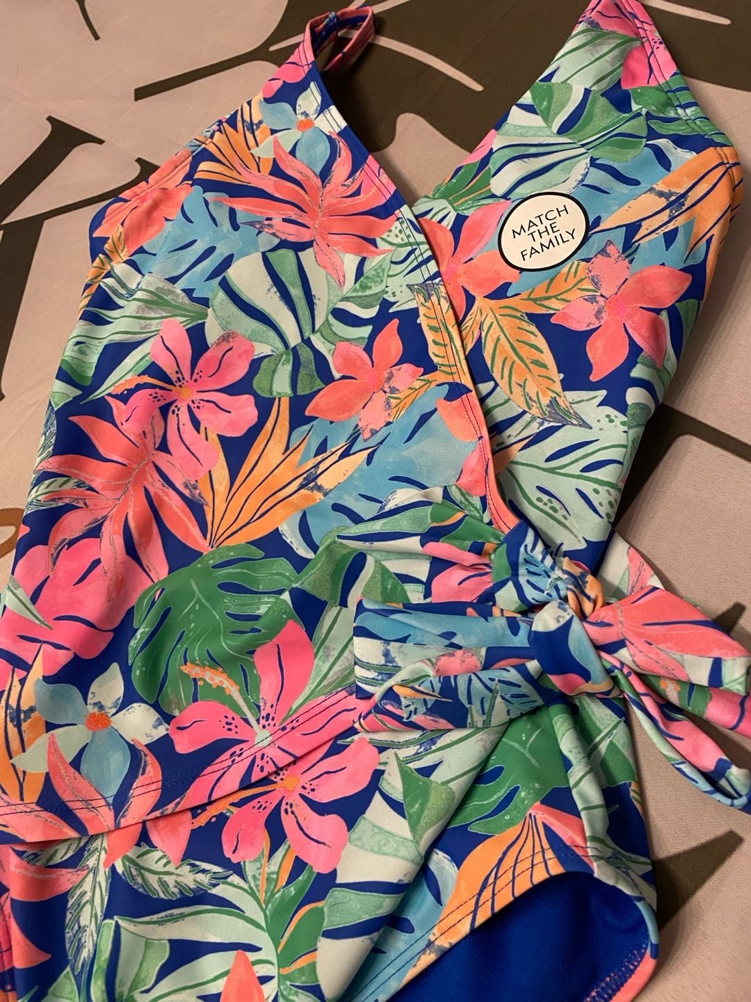 Member's Mark Women's Tropical Floral Print Wrap-Style One-Piece Swimsuit 3