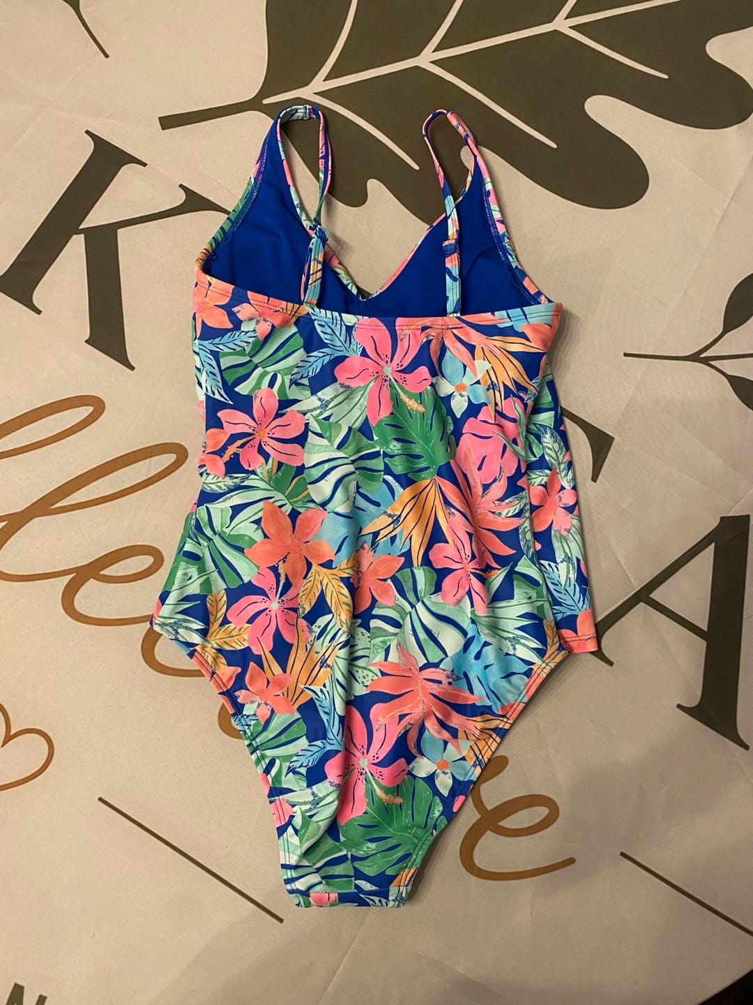 Member's Mark Women's Tropical Floral Print Wrap-Style One-Piece Swimsuit 5