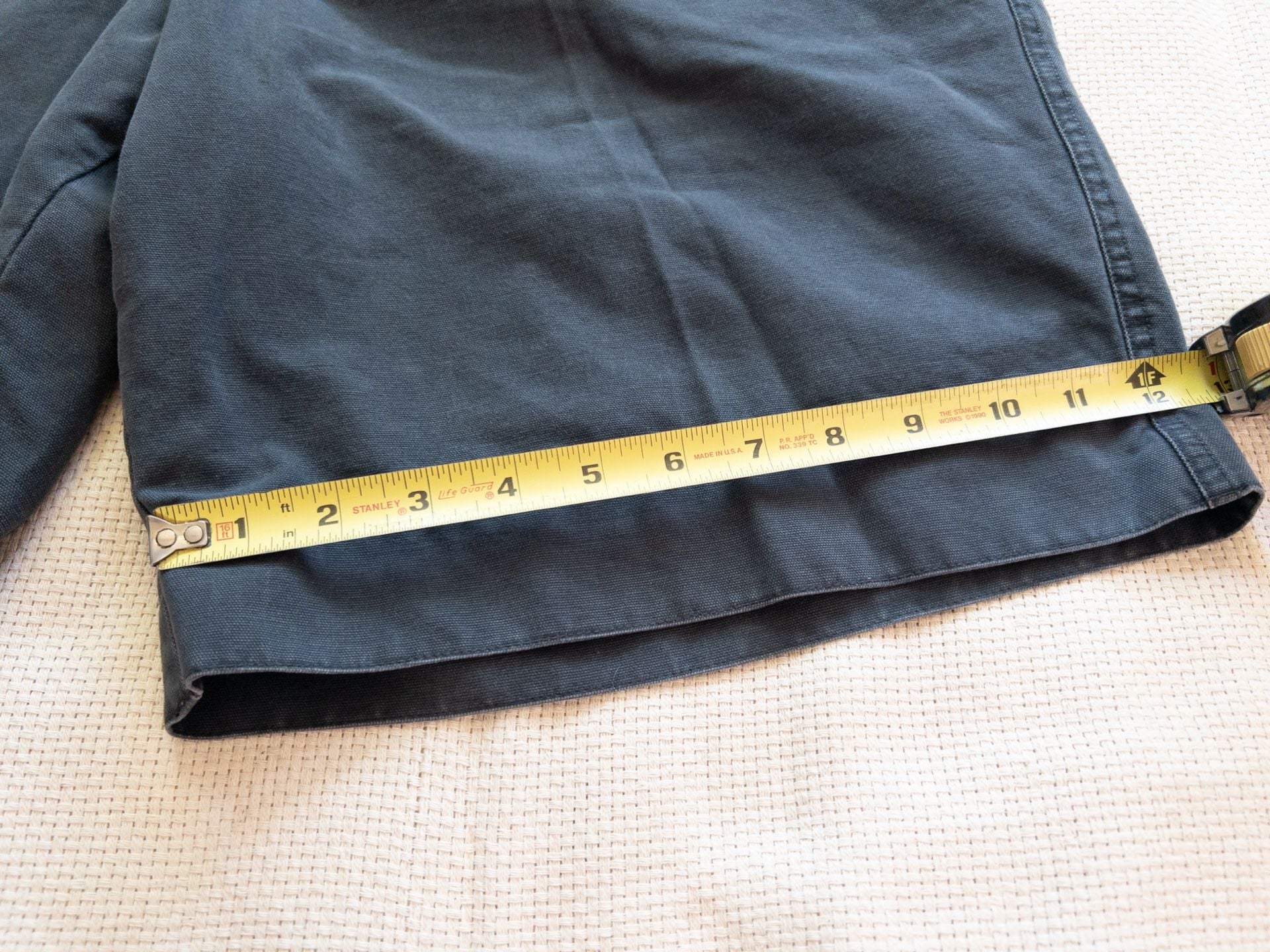Super Sick Y2K Faded Navy Grey Tone Canvas Cotton Shorts Columbia Utility Hiking Mens Large 10