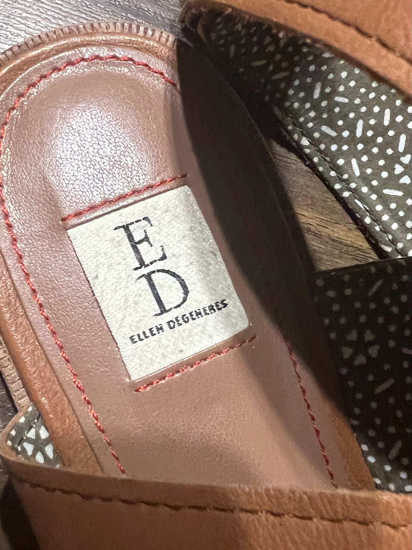 ED Ellen DeGeneres Women's Brown Leather Open-Toe Slingback Sandals 2