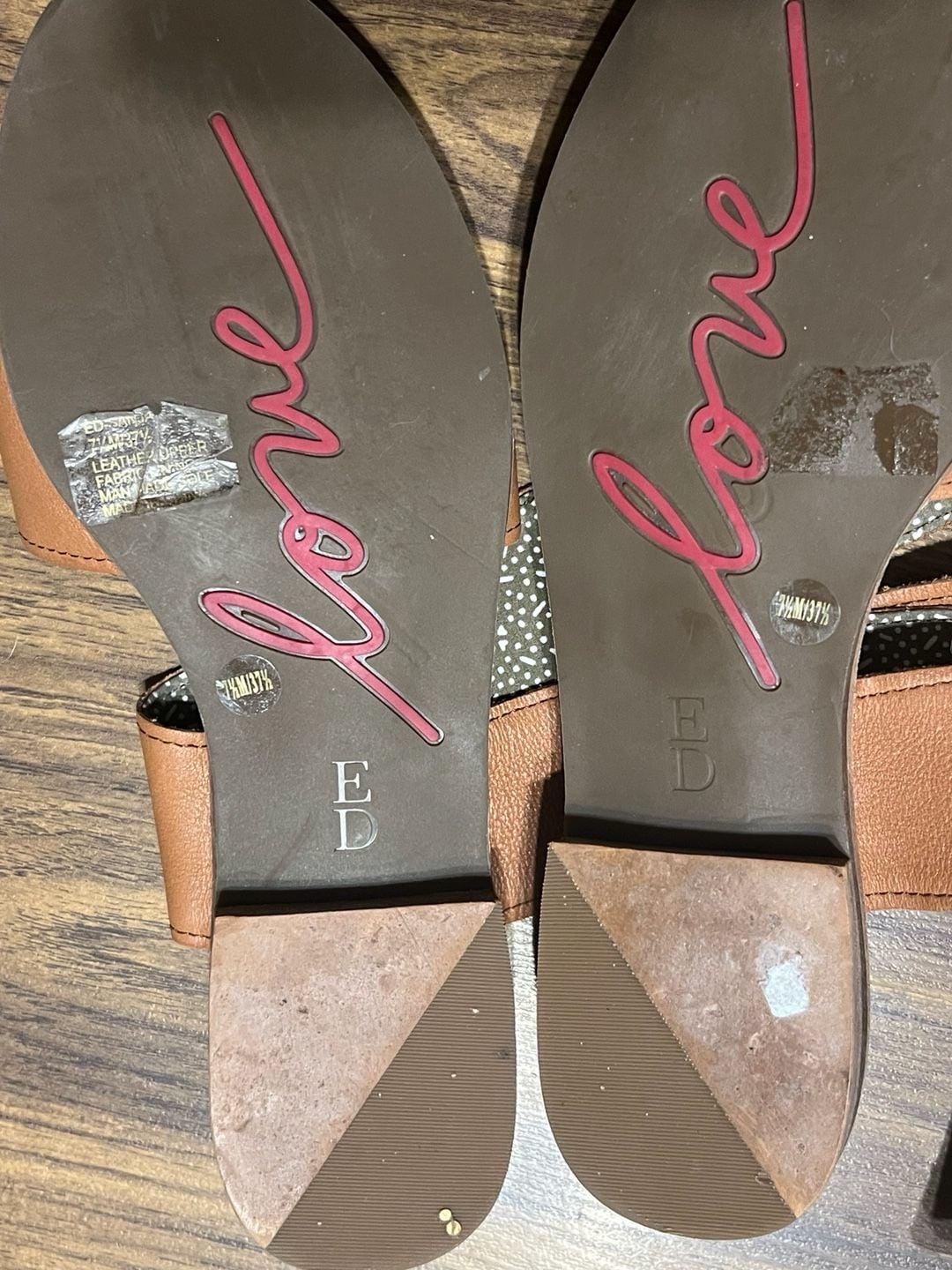 ED Ellen DeGeneres Women's Brown Leather Open-Toe Slingback Sandals 4