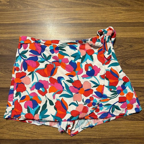 Karlie Floral Print Wrap Skort