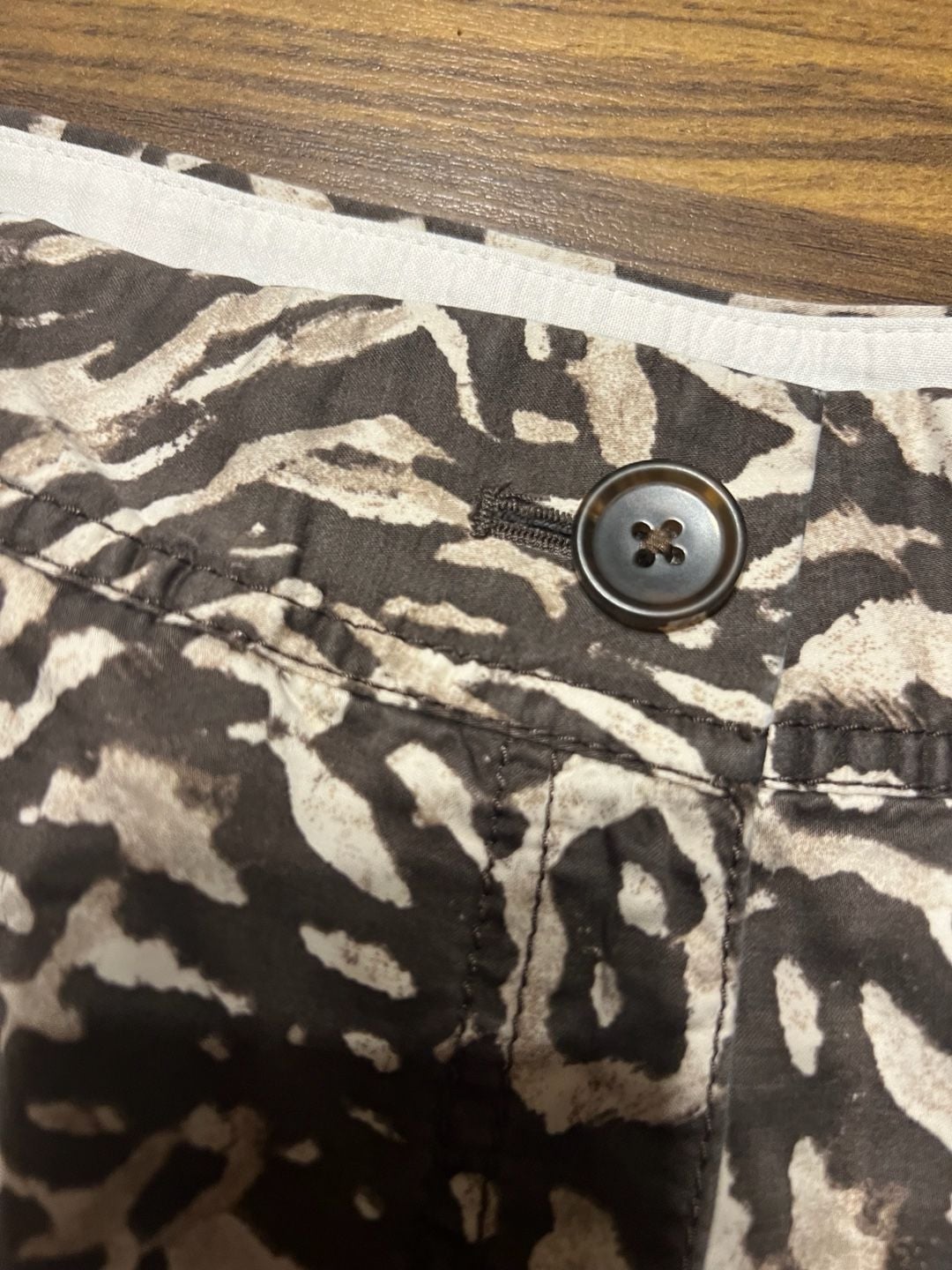 LOFT Animal Print Cotton Linen Chino Shorts 4