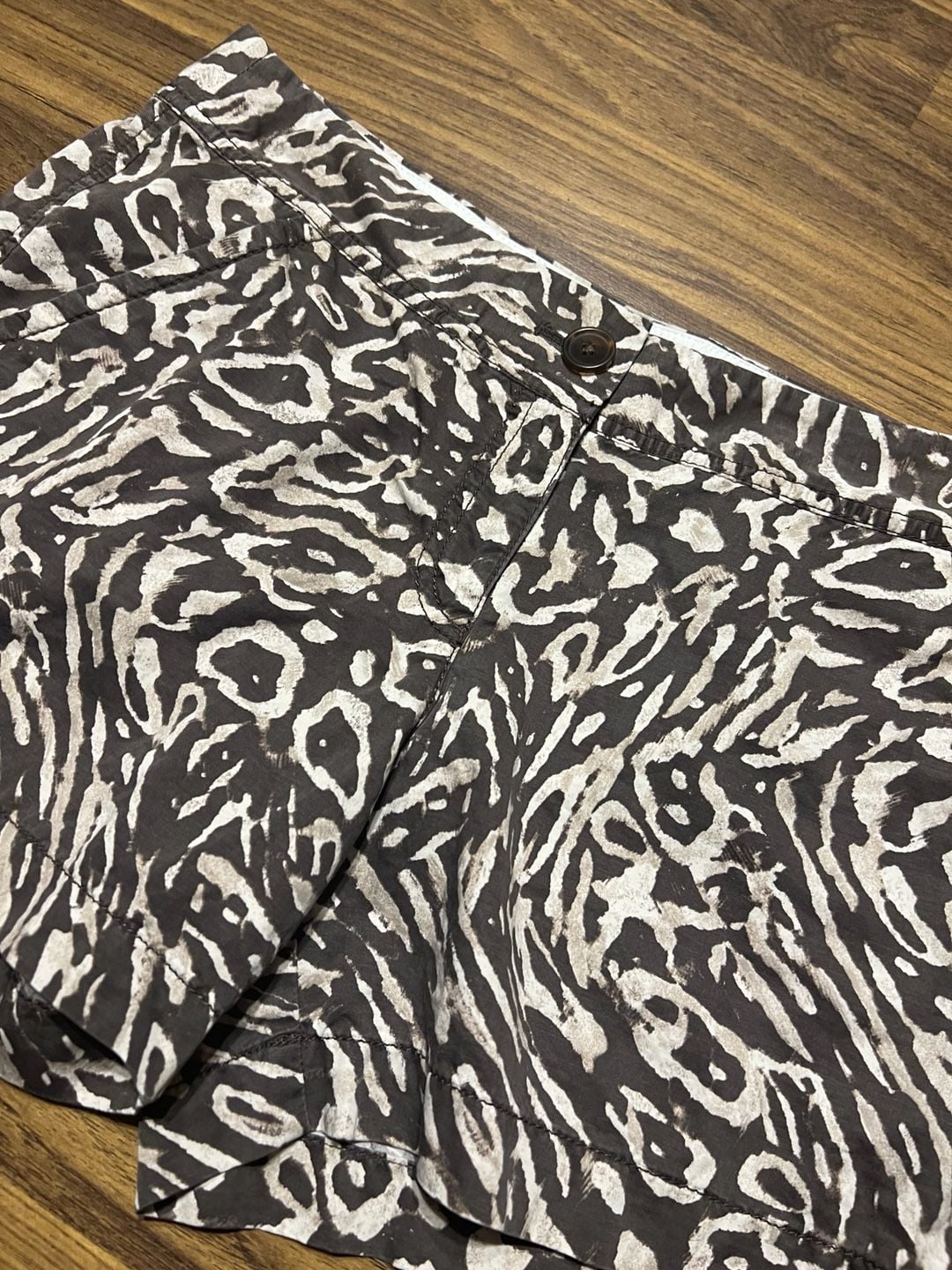 LOFT Animal Print Cotton Linen Chino Shorts 5