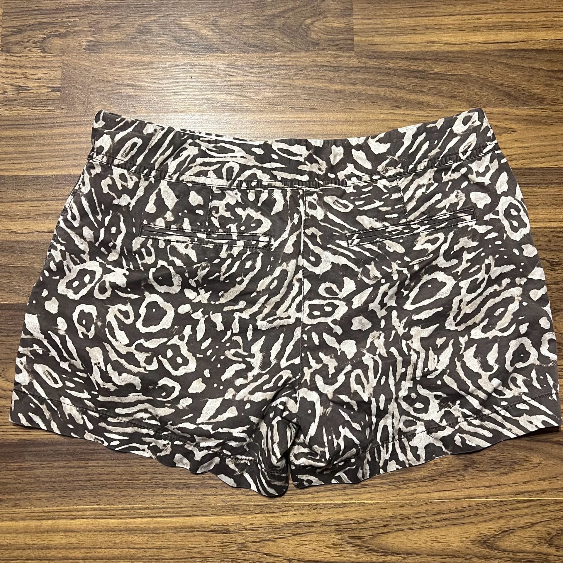 LOFT Animal Print Cotton Linen Chino Shorts 6