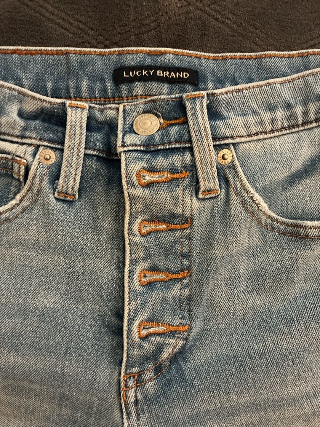 Lucky Brand Bridgette High Rise Crop Jeans with Button Fly & Distressed Detail 2