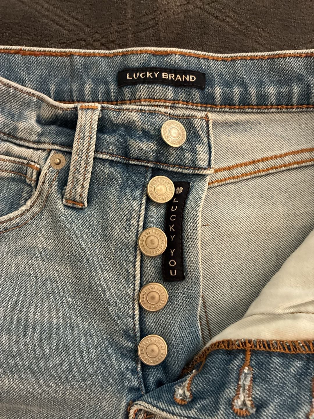 Lucky Brand Bridgette High Rise Crop Jeans with Button Fly & Distressed Detail 3