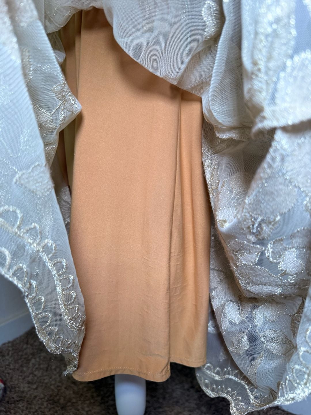NWT Vintage Y2K ECI New York Gold Plisse Pleated Lace Midi Dress 6 8