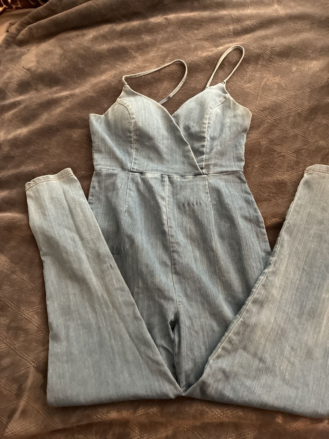 Fashion Nova What's The Move Light Wash Denim Jumpsuit 2