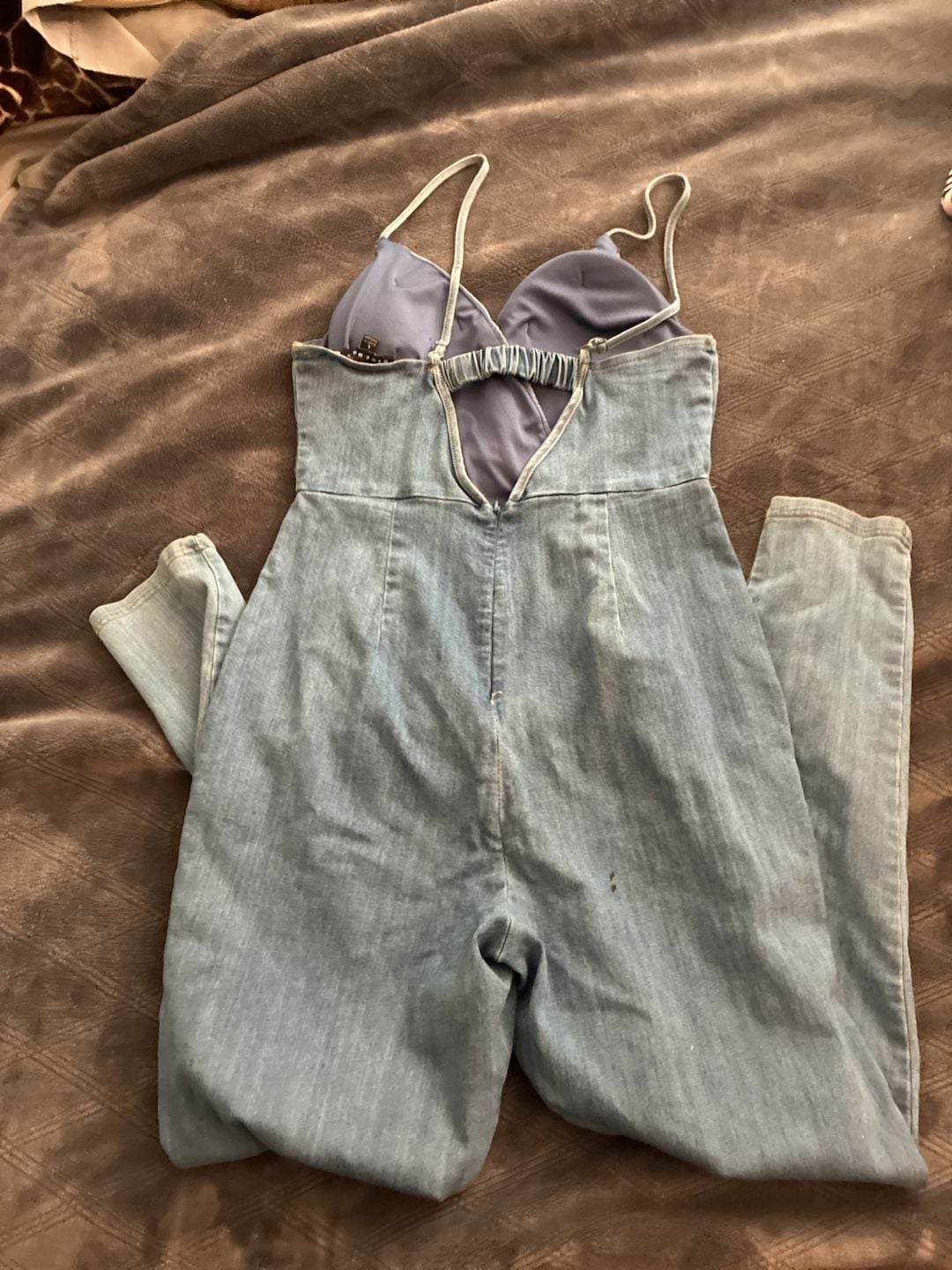 Fashion Nova What's The Move Light Wash Denim Jumpsuit 3