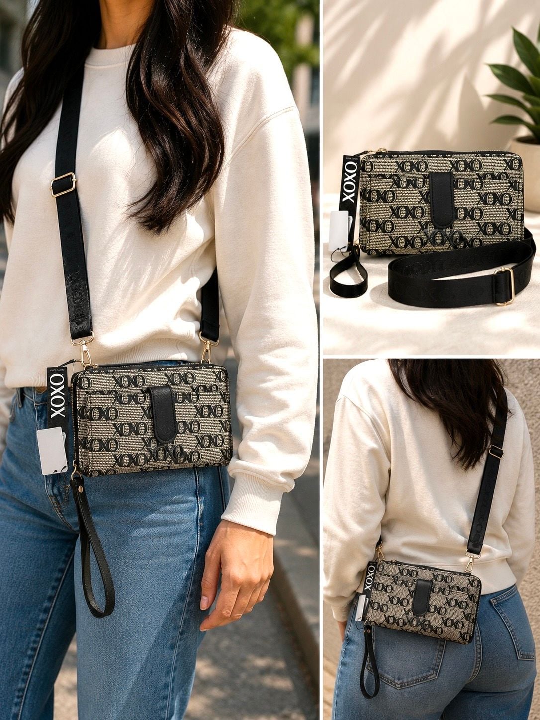 XOXO Monogram Zip-Around Convertible Crossbody Bag and Wristlet 4