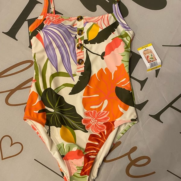 Social Standard by Sanctuary Women's M Tropical One-Piece Swimsuit