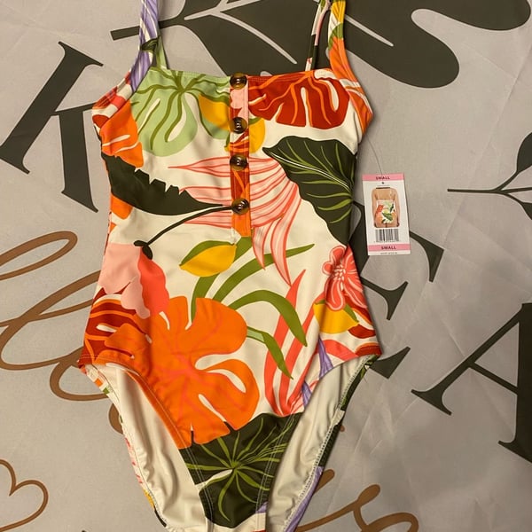 Social Standard by Sanctuary Tropical Print Women’s S Swimsuit