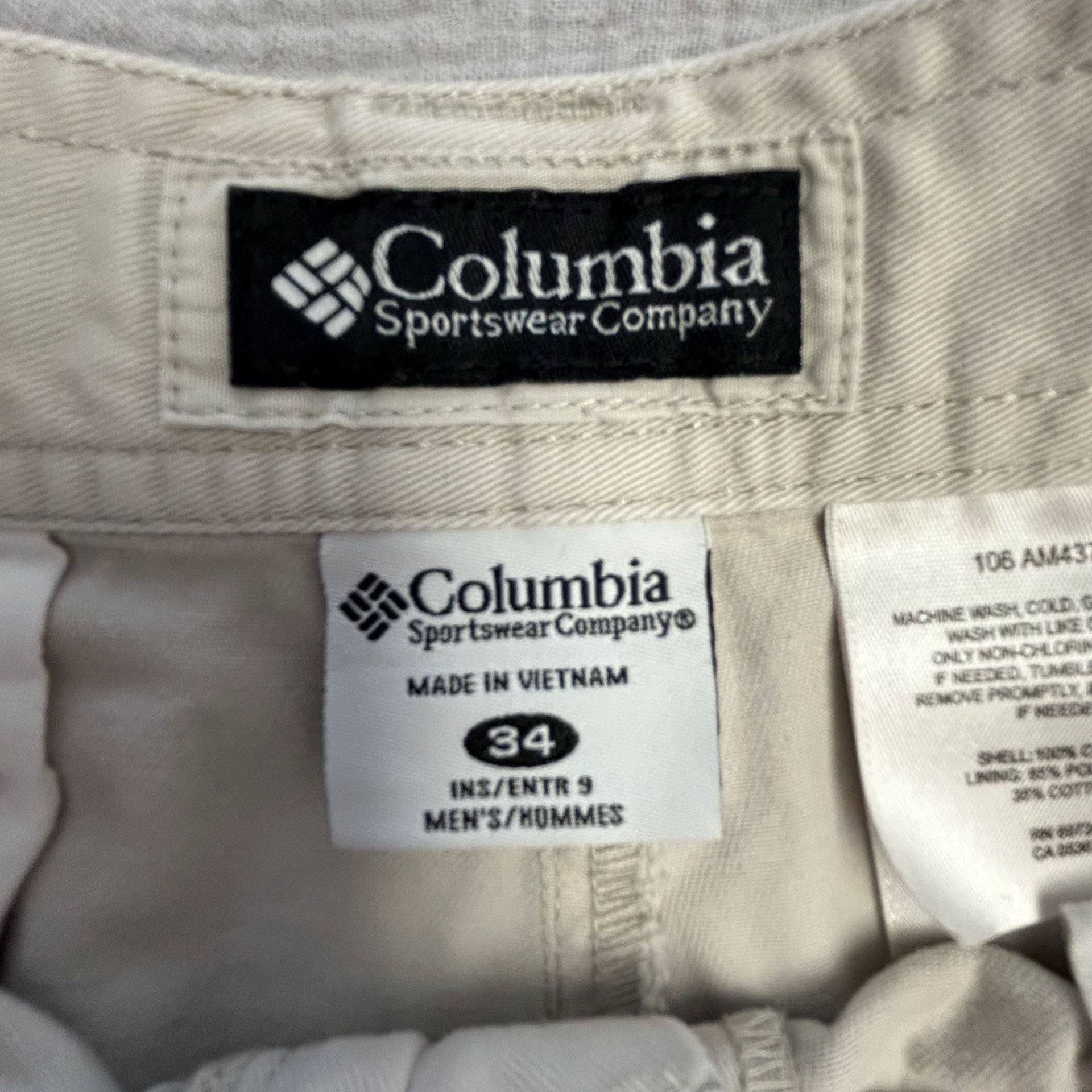 Columbia Sportswear Company Men's Cargo Shorts Khaki Size 34 3