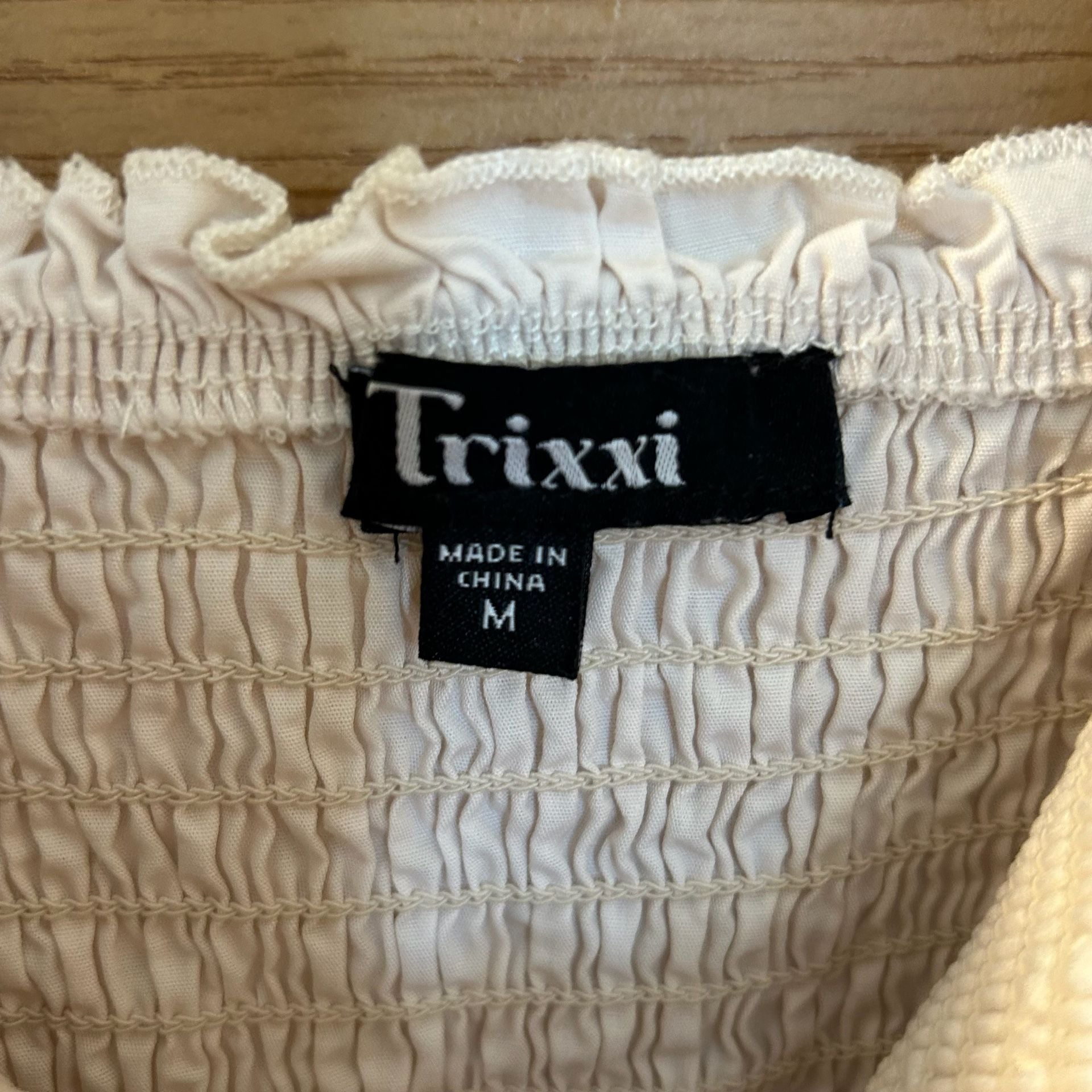 Trixxi Juniors' Smocked Bodice Tie-Strap Tiered Midi Dress 7