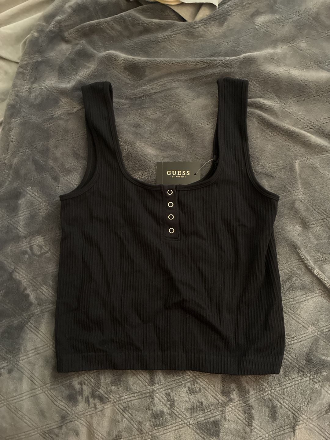Guess Los Angeles Ribbed Henley Tank Top 2