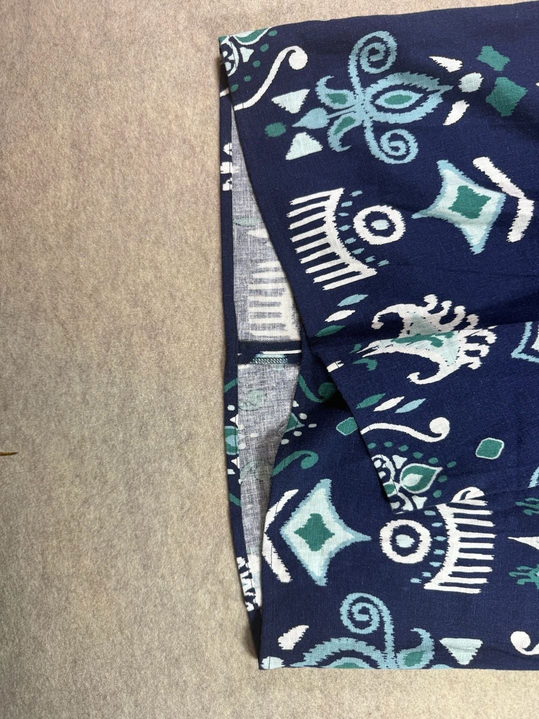 G by Giuliana Women's Navy blue Teal Abstract Print Linen Blend Tie-Front Midi Skirt 8