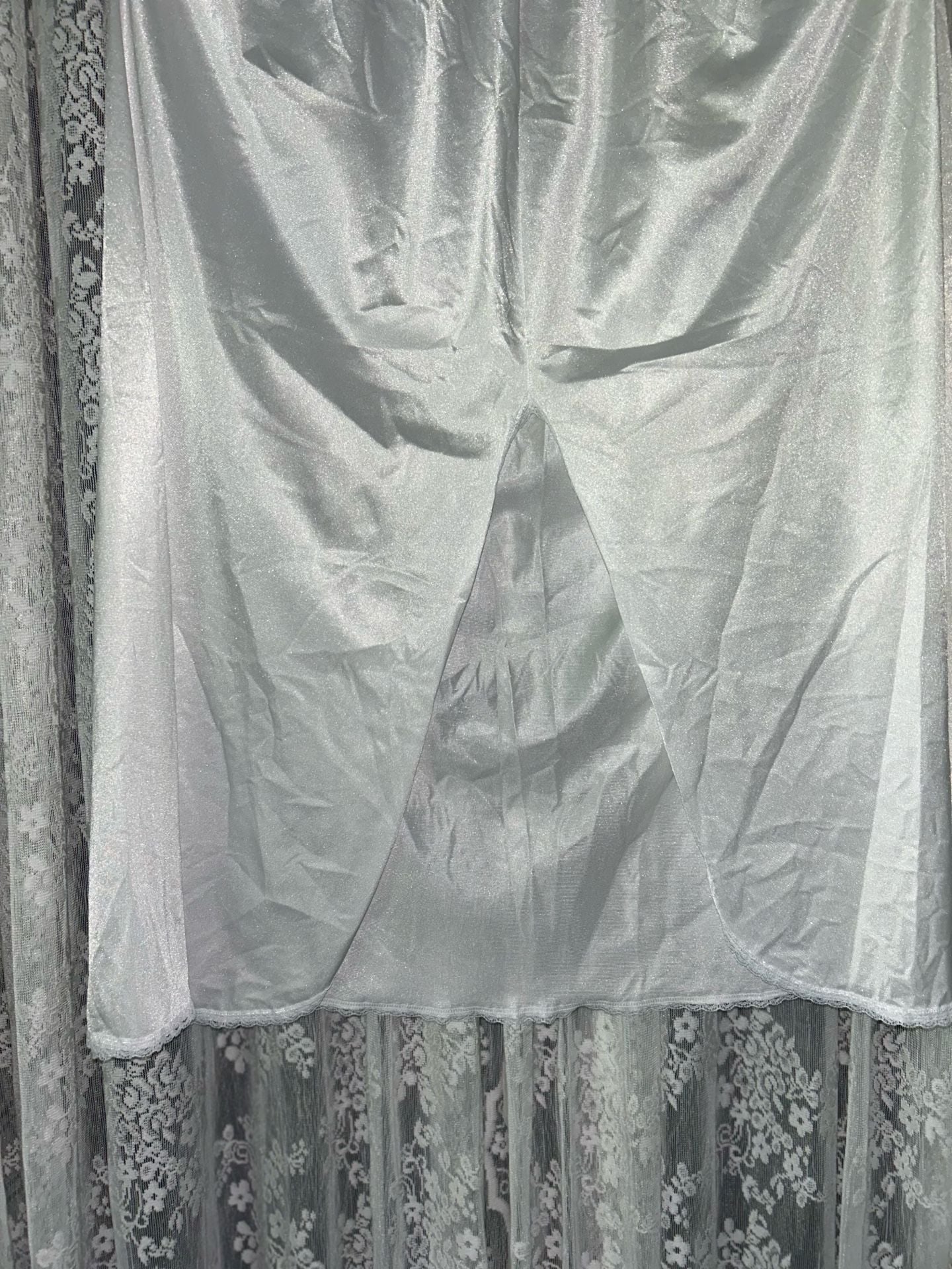 Vintage Vanity Fair Chemise Slip Lingerie 34 Ivory Lace Trim Classic Rockabilly 3
