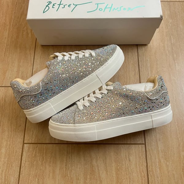 Betsey Johnson Sidny Rhinestone Platform Women’s Sneakers Sz 9.5 Women’s