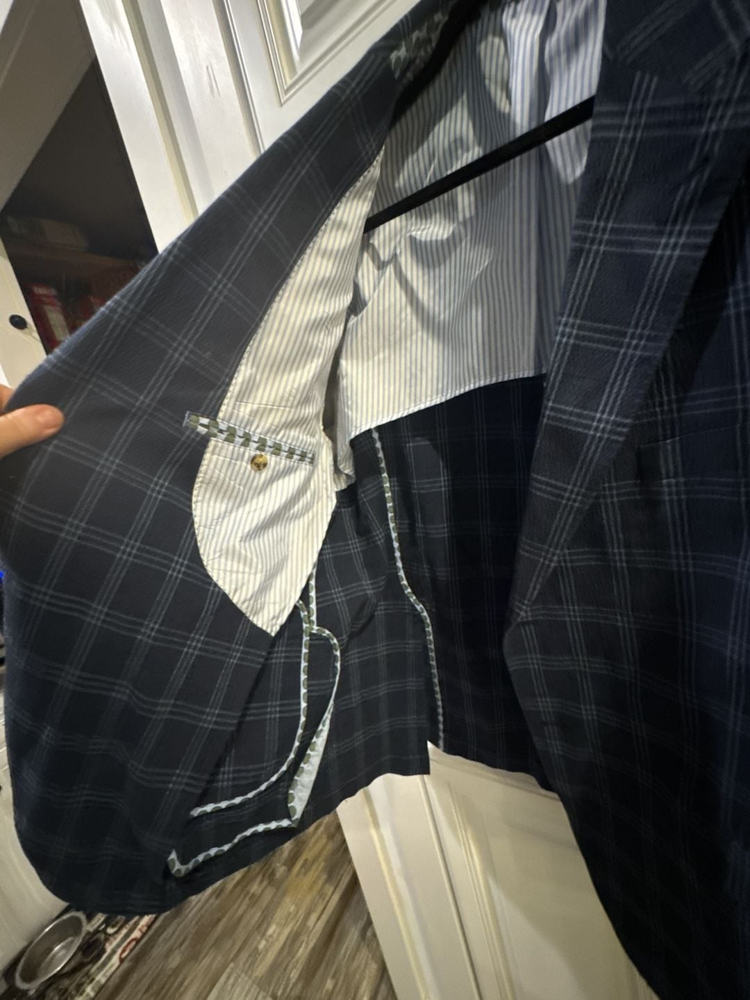 JKT New York Men's London Model Plaid Two-Button Sport Coat Blazer 2