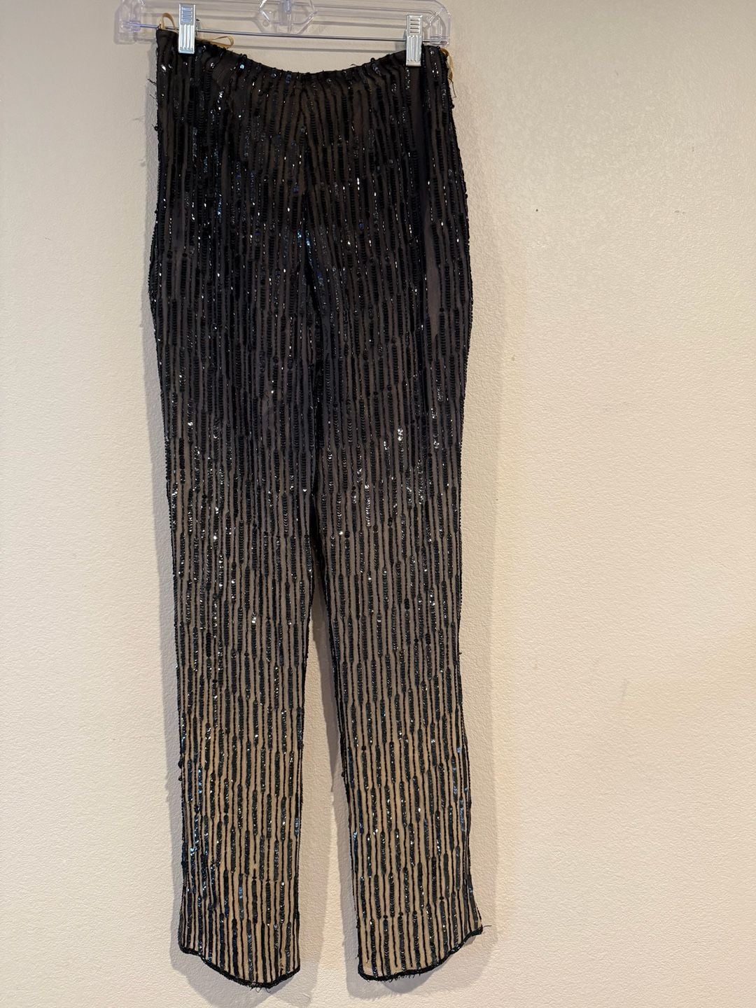 Cache Silk Vintage Women's Black Sequin Beaded Pants Sz.XS 3